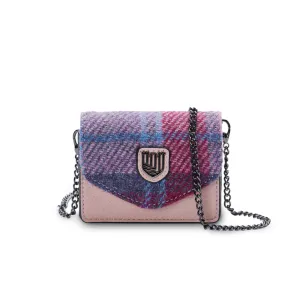 ISLANDER UK THE CARD CASE-PINK AND BLUE TARTAN