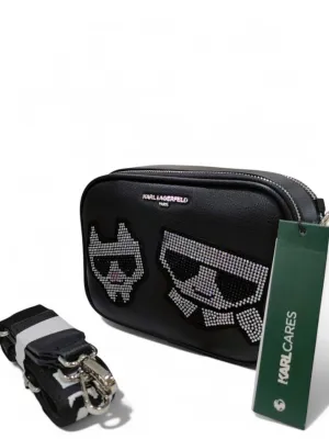 Karl Lagerfeld Designer Crossbody Bag with Rhinestone Embellishments