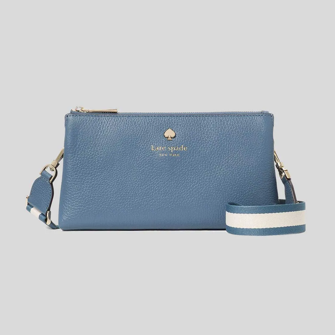 KATE SPADE Emma Pebbled Leather Mini Crossbody Bag Bluestone RB-KK257