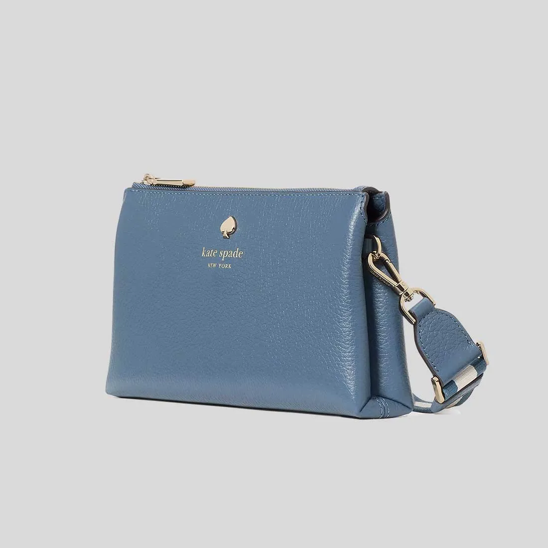 KATE SPADE Emma Pebbled Leather Mini Crossbody Bag Bluestone RB-KK257