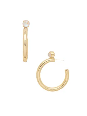Keeley Studded Hoop Earrings - Bright Gold Icicle