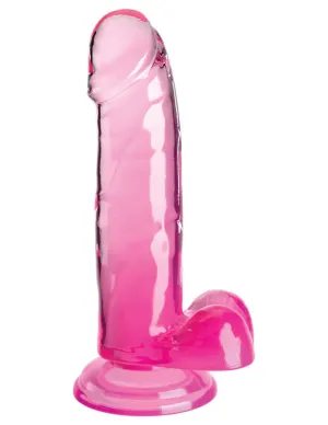 King  Clear 7 Inch With Balls - Pink