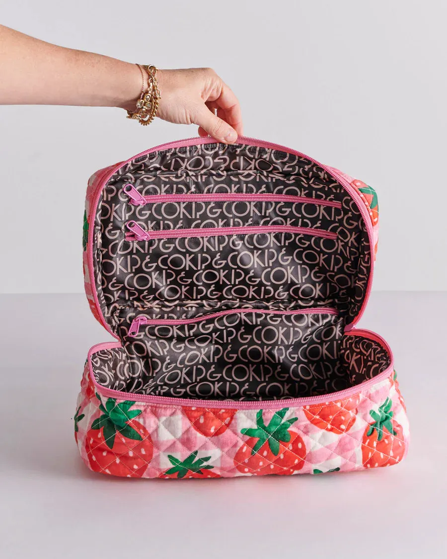 Kip & Co | Strawberry Jam Quilted Cotton Toiletry Case