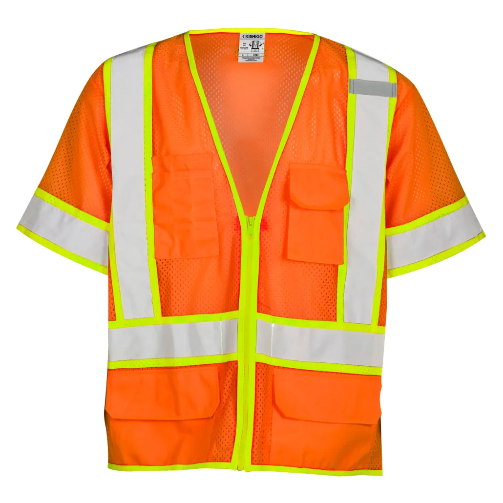 Kishigo 6 Pocket Contrast Mesh Vest, Type R Class 3