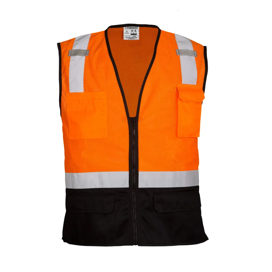 Kishigo Black Bottom Mesh Vest, Type R Class 2