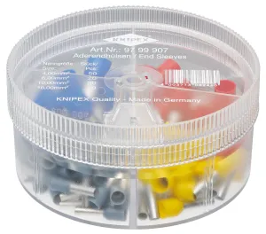 KNIPEX Insulated Wire Ferrules Assortment Box in Dispenser Box 100 Pieces 97 99 907