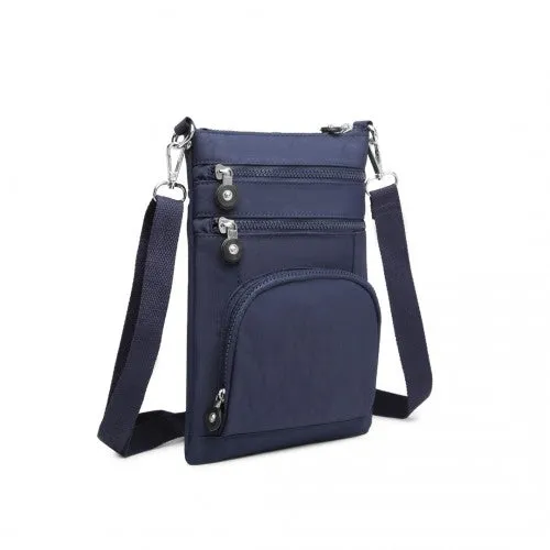Kono Casual Multi Pocket RFID Blocking Cross Body Bag - Navy