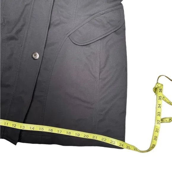Kristen Blake black fitted long sleeve hooded pea coat size medium