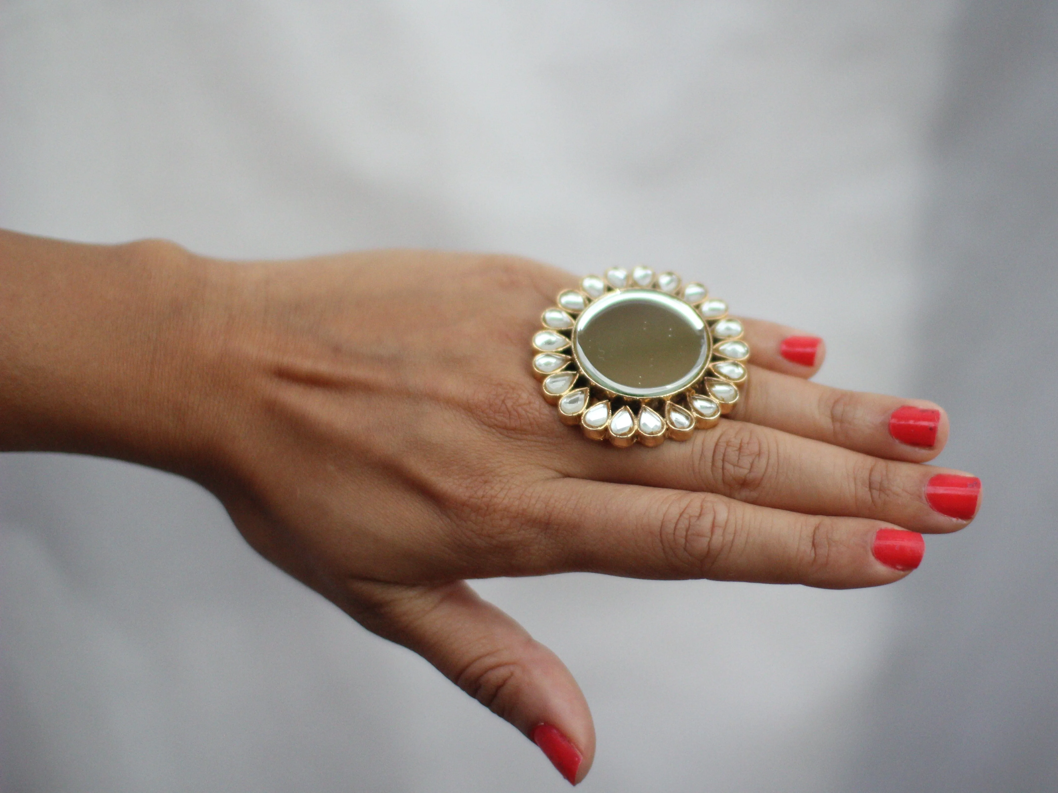 Kundan Mirror Ring