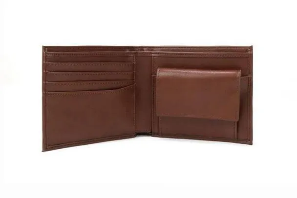 La Enviro Brown Pleather Texture Vegan Wallet for Men JP Edition