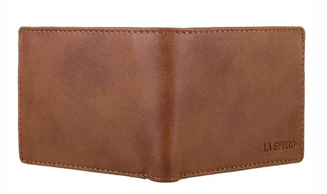La Enviro Brown Pleather Texture Vegan Wallet for Men