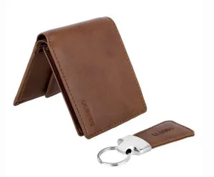 La Enviro Brown Pleather Texture Vegan Wallet for Men