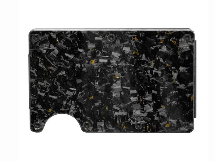 La Enviro Forged Carbon Fiber Minamalist Carbon Wallet Gloss Gold