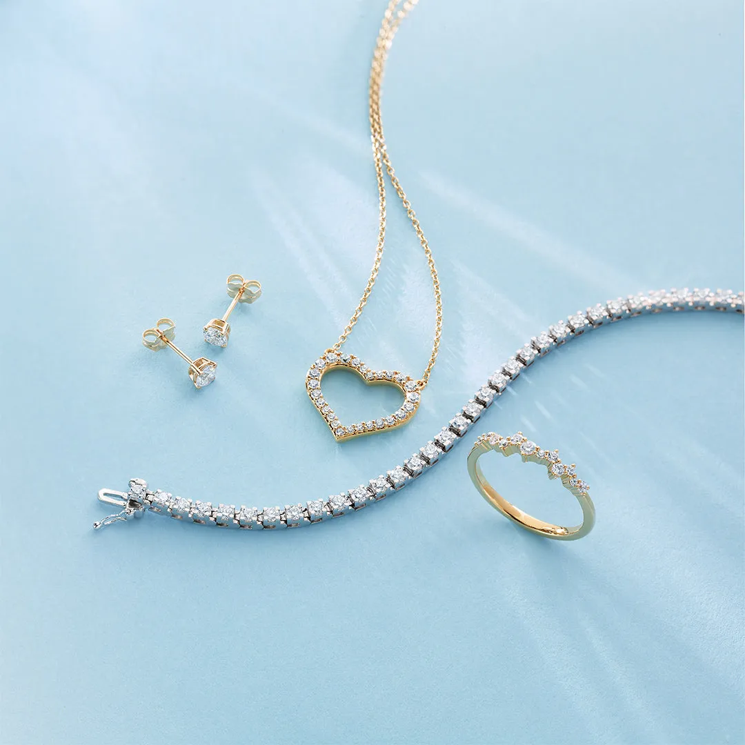 Lab-Grown Diamond Heart Necklace (3/8 CTW)