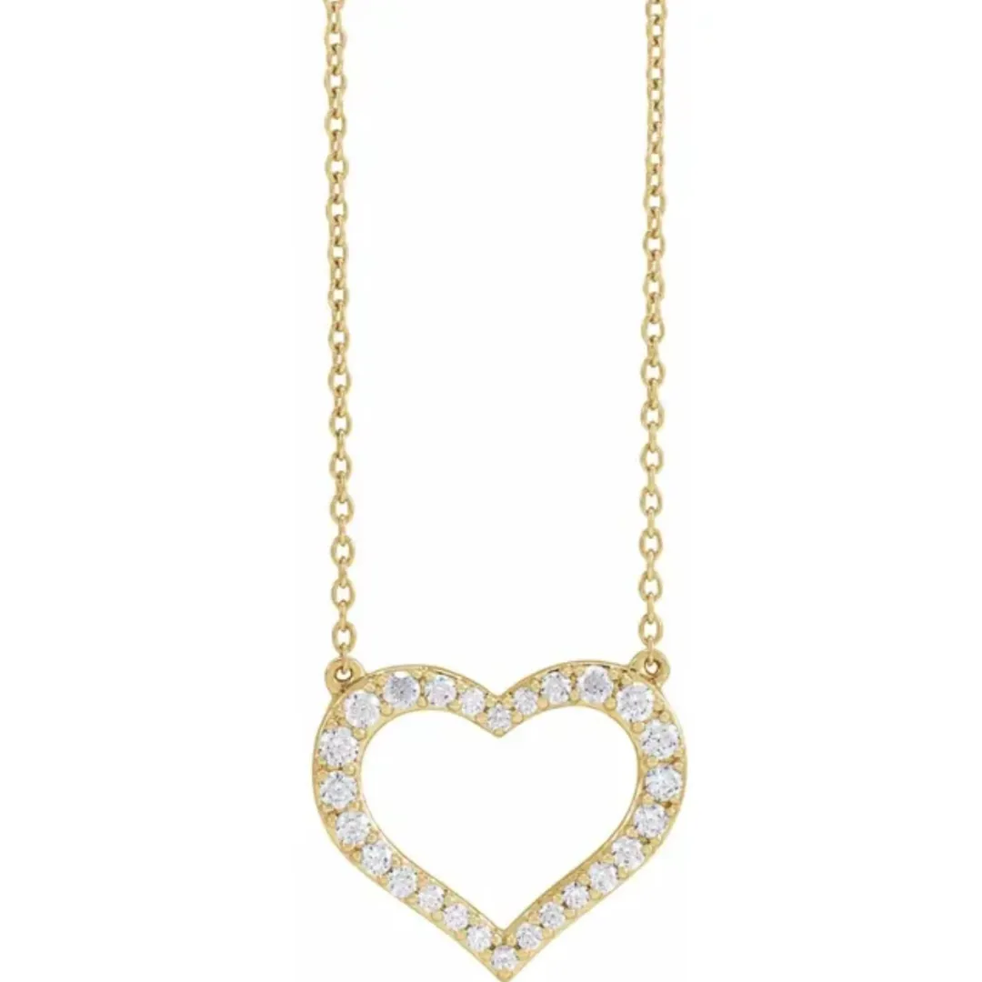 Lab-Grown Diamond Heart Necklace (3/8 CTW)