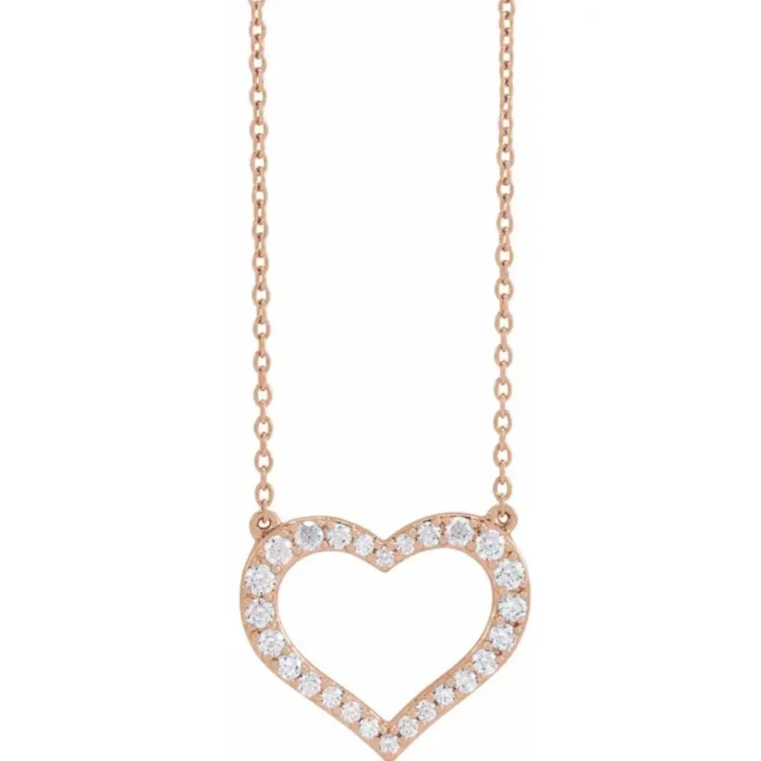 Lab-Grown Diamond Heart Necklace (3/8 CTW)