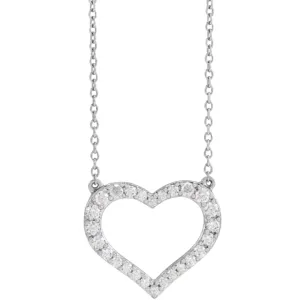 Lab-Grown Diamond Heart Necklace (3/8 CTW)