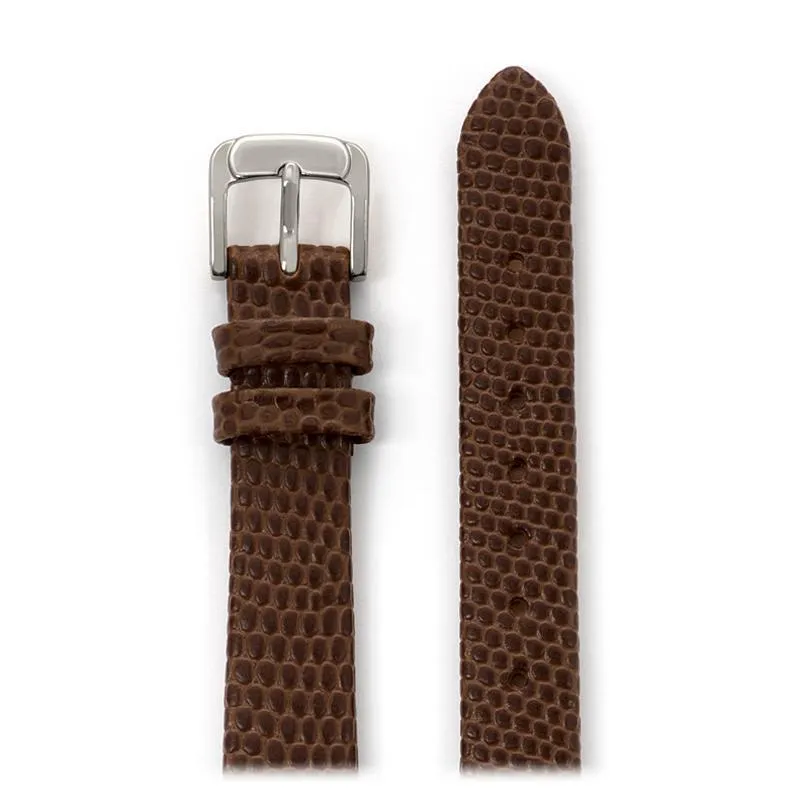 Ladies Lizard Grain Band in Black, Brown, Red, White, Blue