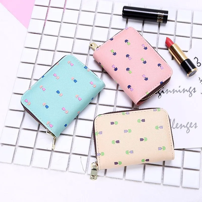Lady cute cartoon personality compact multi-functional Mini multi-card set budding pocket bag lady