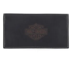 Laser Logo Rodeo Wallet in Black - Black