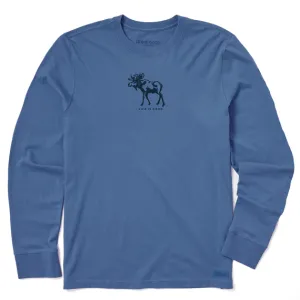 Life is Good Men's Simple Moose Long Sleeve Crusher Lite Tee
