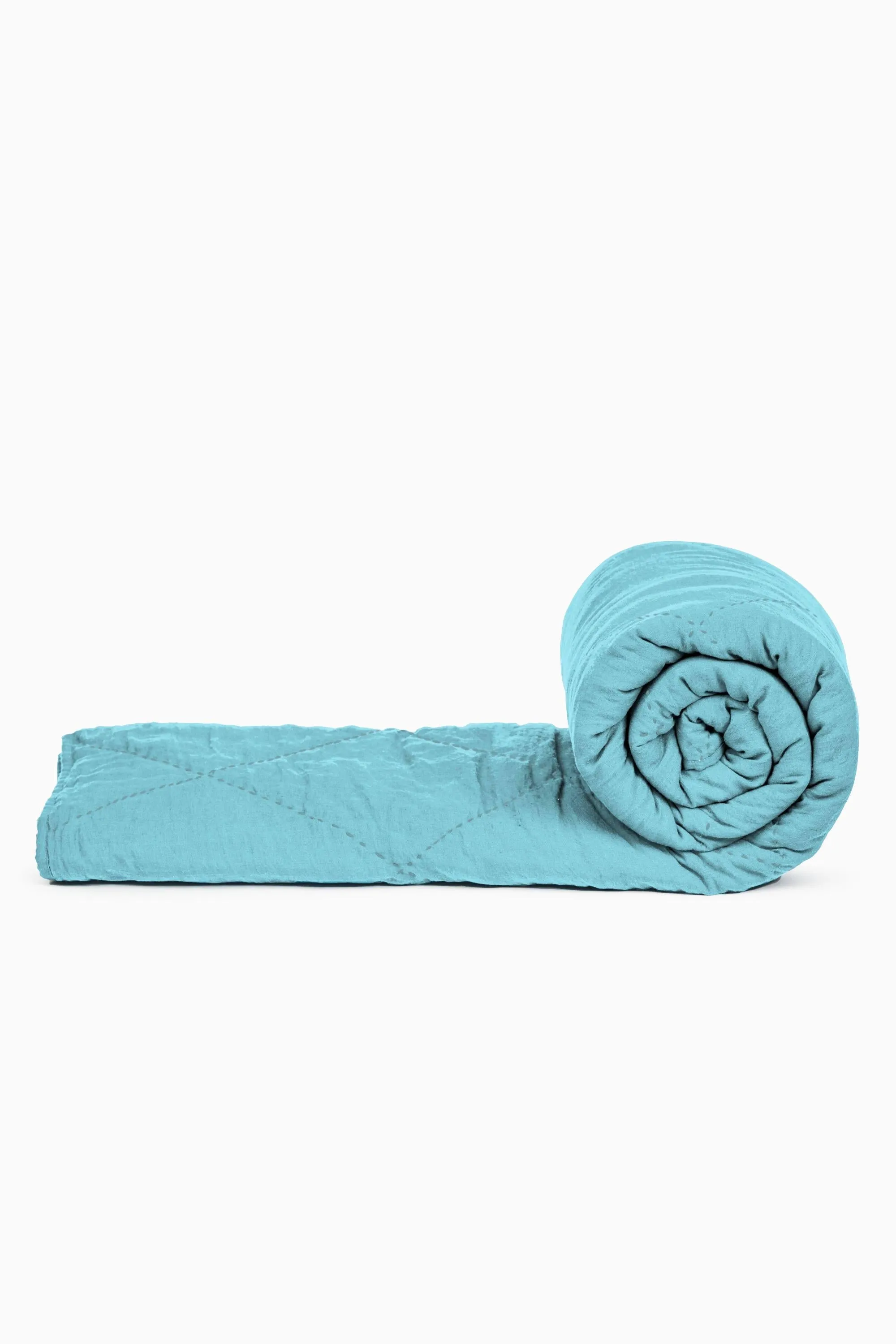 Linen Monotone Hand Quilted Quilt-Blackberry Wine