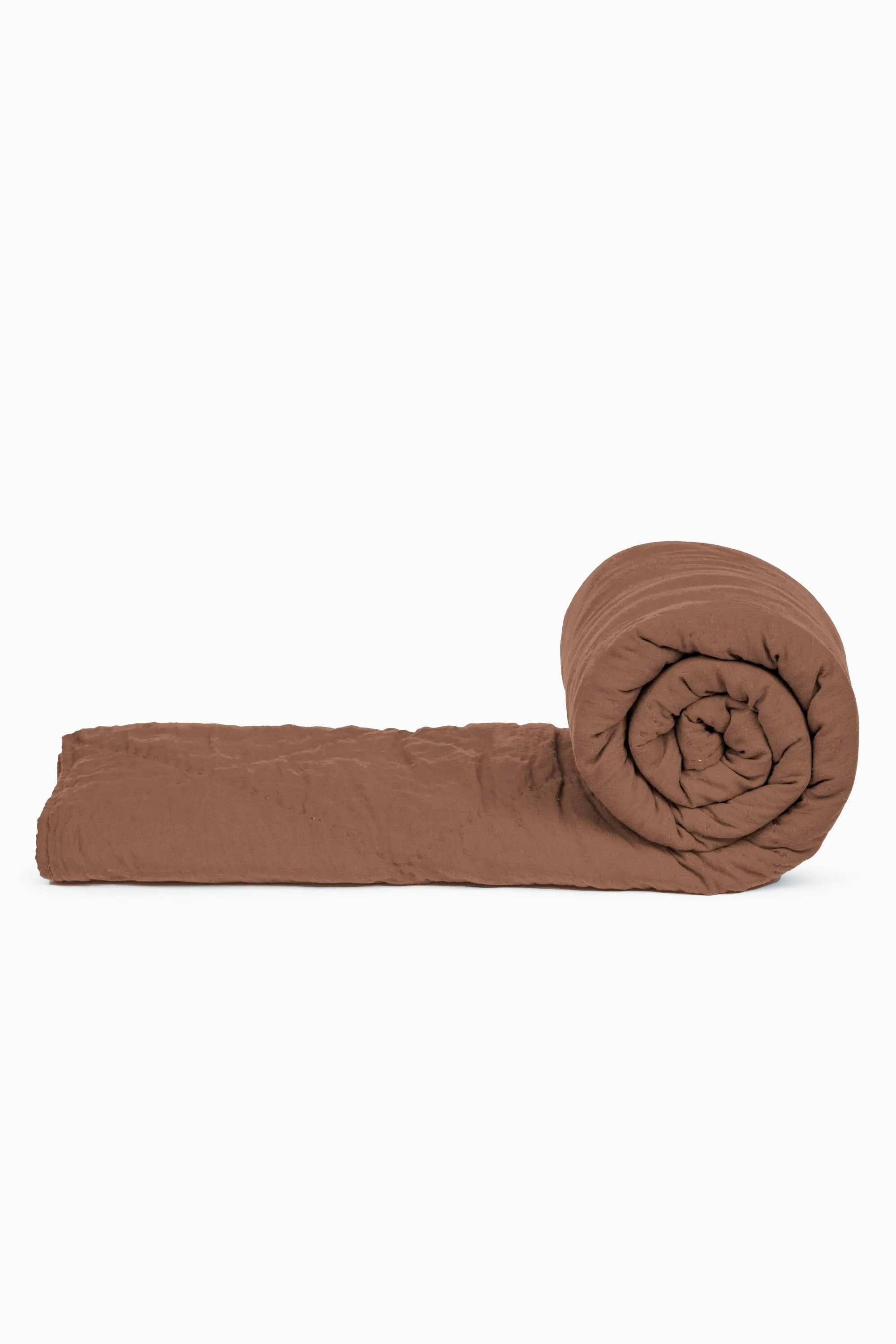 Linen Monotone Hand Quilted Quilt-Blackberry Wine