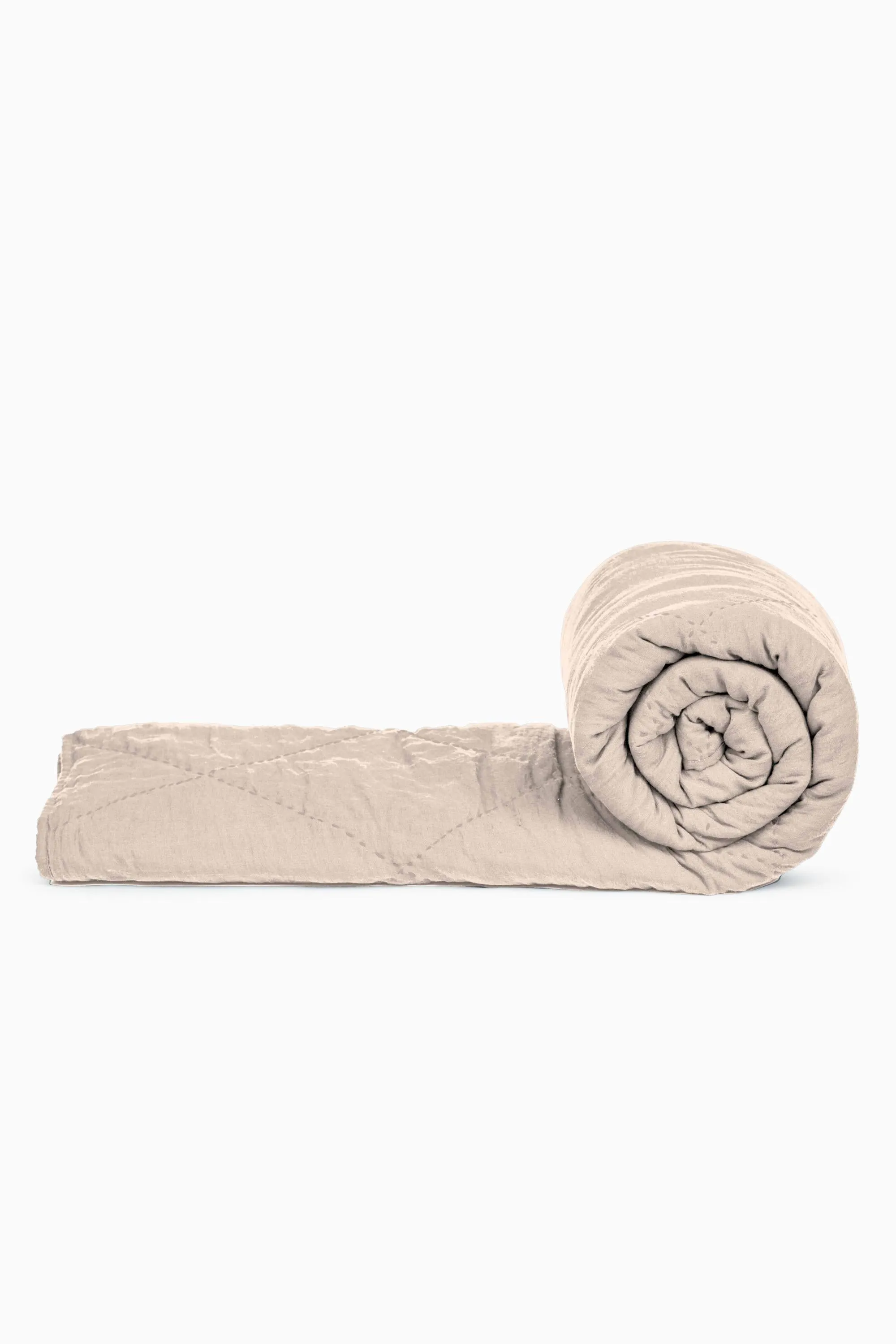 Linen Monotone Hand Quilted Quilt-Blackberry Wine