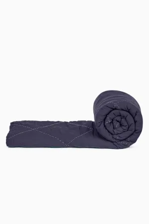 Linen Vibrant Hand Quilted Quilt-Indigo Blue