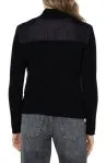 Long Sleeve Quilted Front Sweater