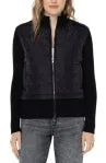 Long Sleeve Quilted Front Sweater