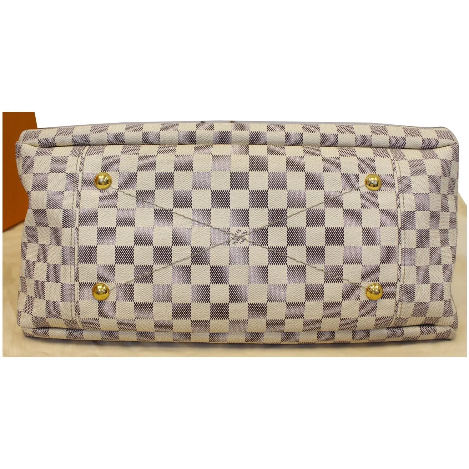LOUIS VUITTON Artsy MM Damier Azur Shoulder Bag White