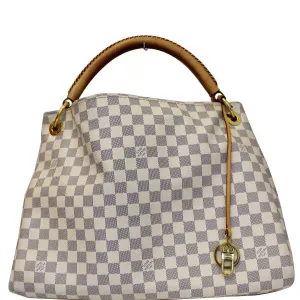 LOUIS VUITTON Artsy MM Damier Azur Shoulder Bag White