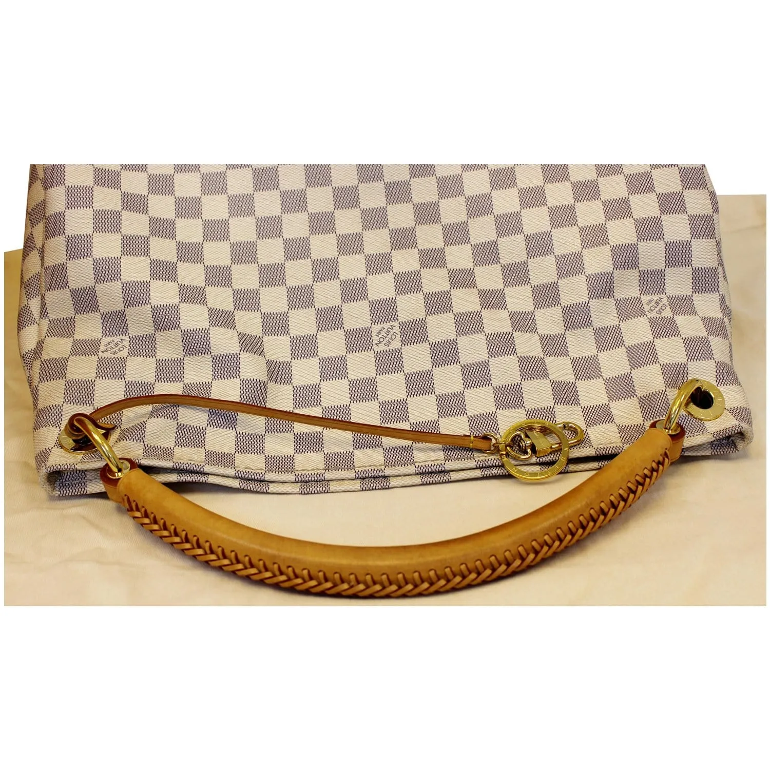 LOUIS VUITTON Artsy MM Damier Azur Shoulder Bag White