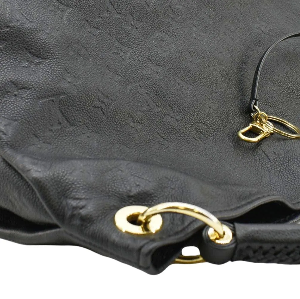LOUIS VUITTON Artsy MM Monogram Empreinte Leather Shoulder Bag  Black