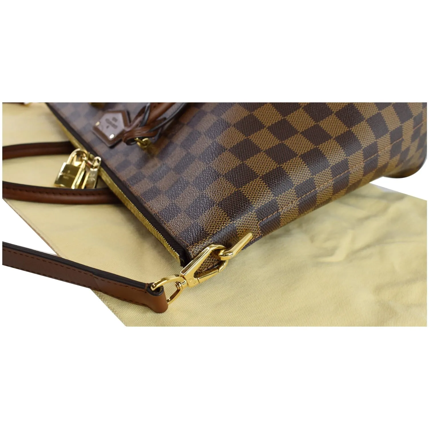 LOUIS VUITTON Belmont Damier Ebene Shoulder Bag Brown