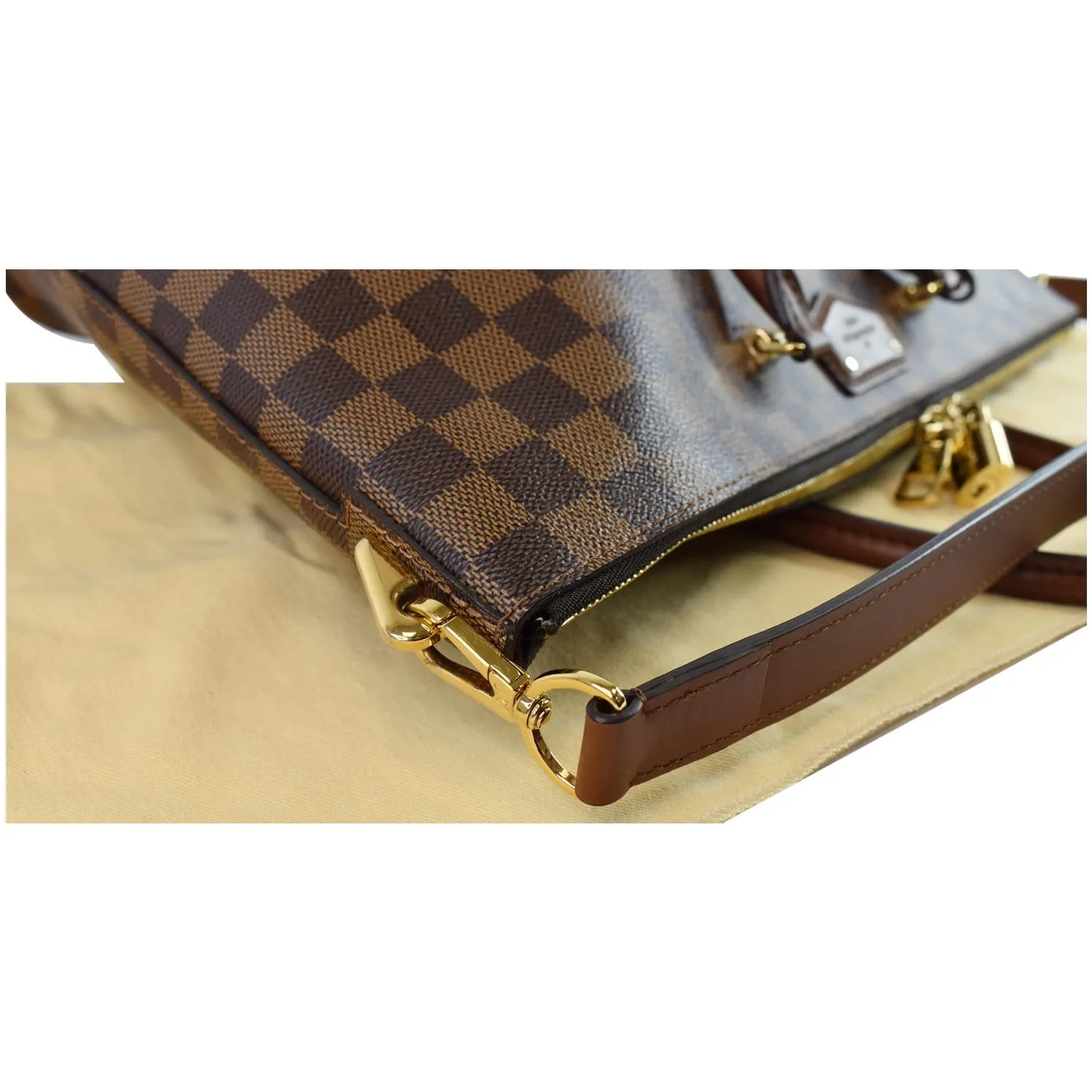 LOUIS VUITTON Belmont Damier Ebene Shoulder Bag Brown