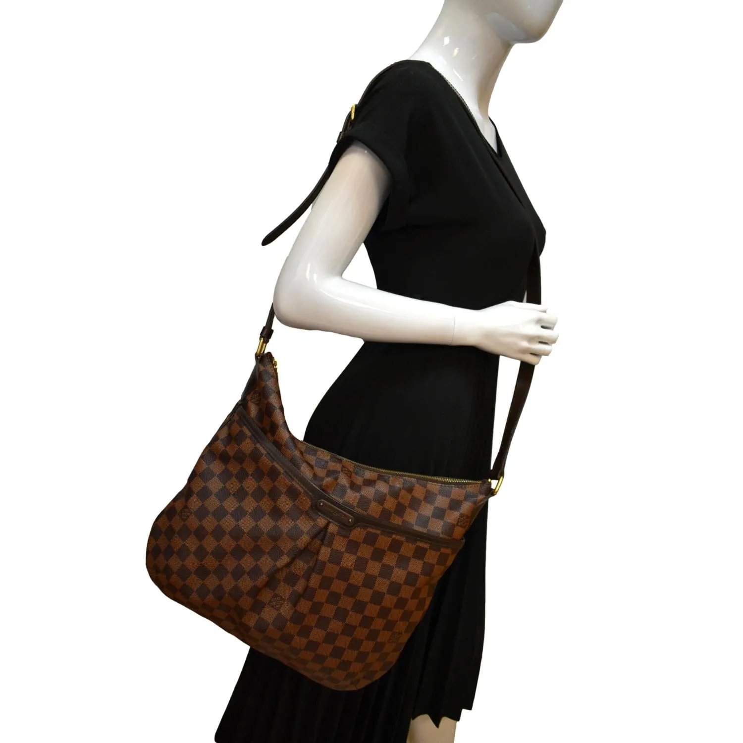 LOUIS VUITTON Bloomsbury GM Damier Ebene Shoulder Crossbody Bag Brown