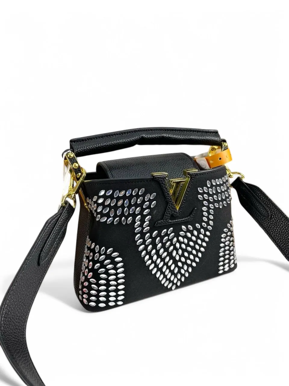 Louis Vuitton C'apucines BB & Mini – Black with Silver Studded Embellishments