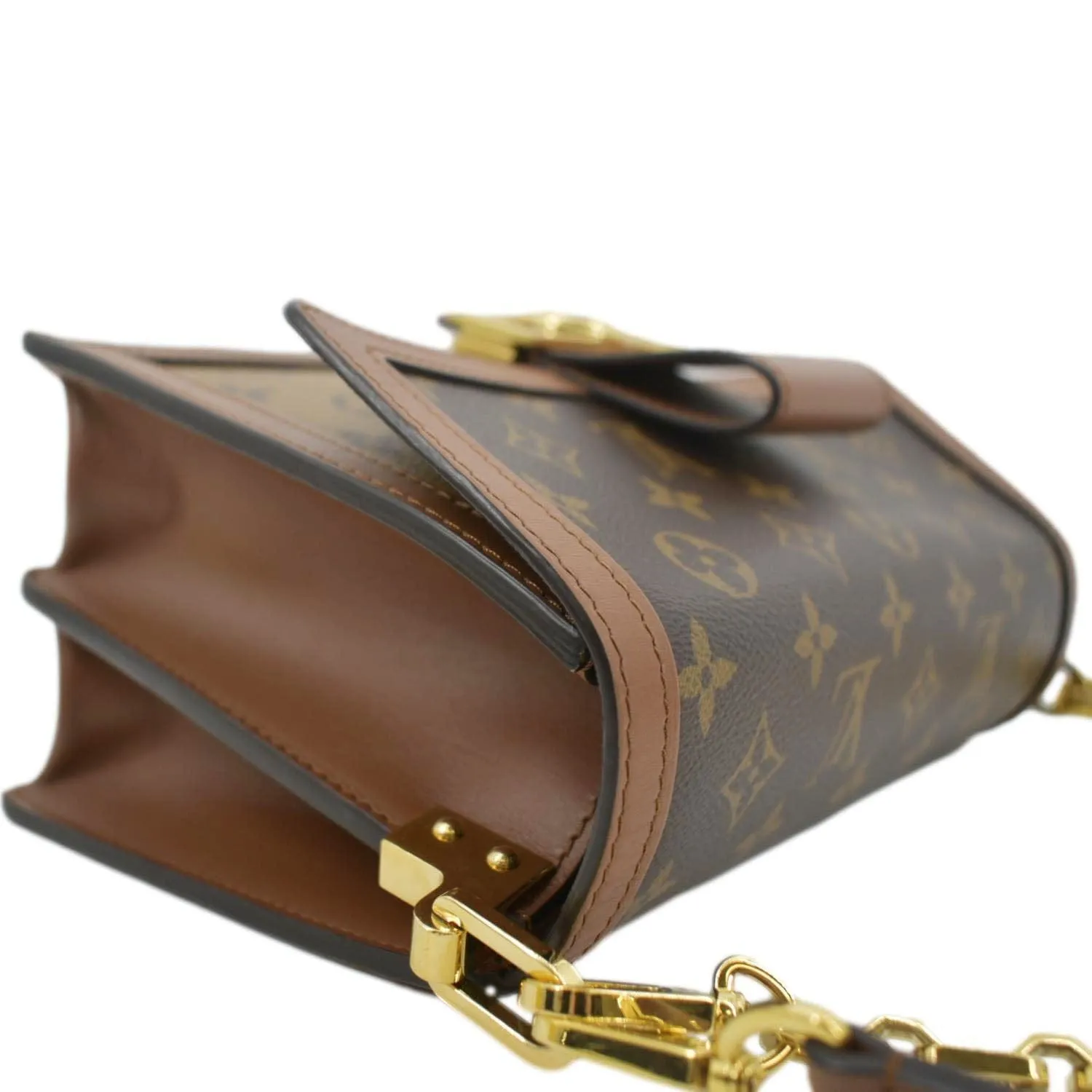 LOUIS VUITTON Dauphine MM Monogram Reverse Canvas Shoulder Bag Brown