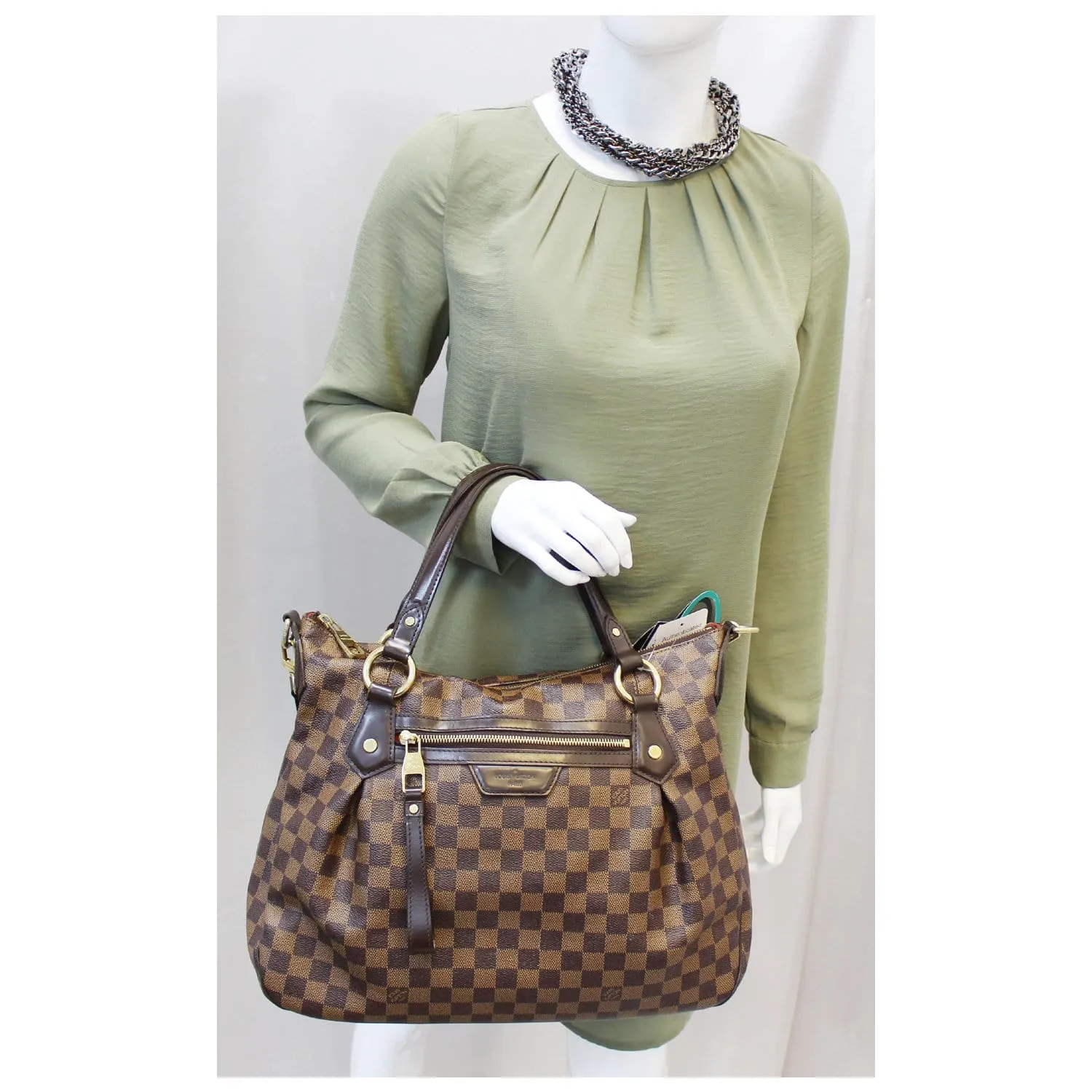 LOUIS VUITTON Evora MM Damier Ebene Tote Shoulder Bag - 25% OFF