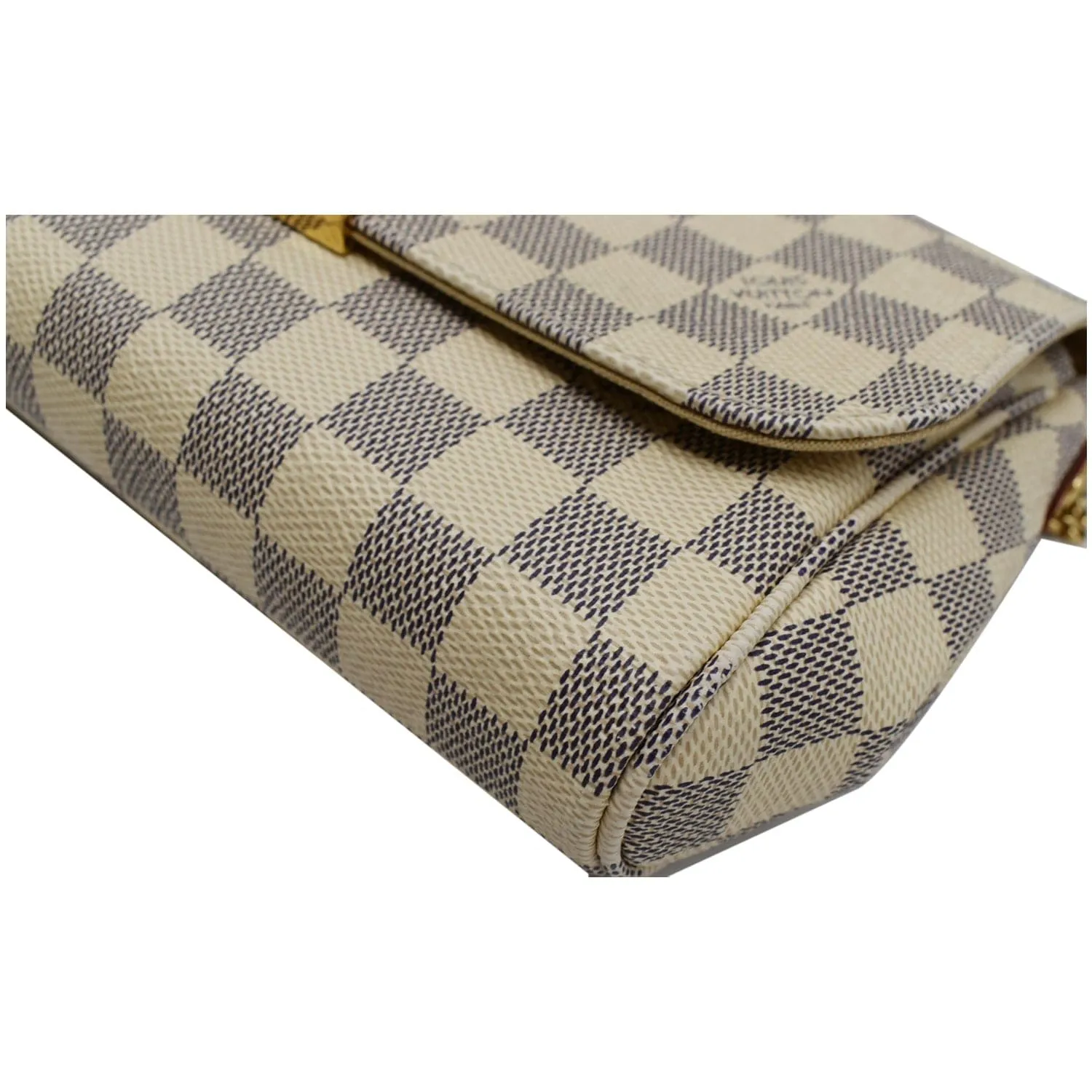 LOUIS VUITTON Favorite MM Damier Azur Crossbody Bag White