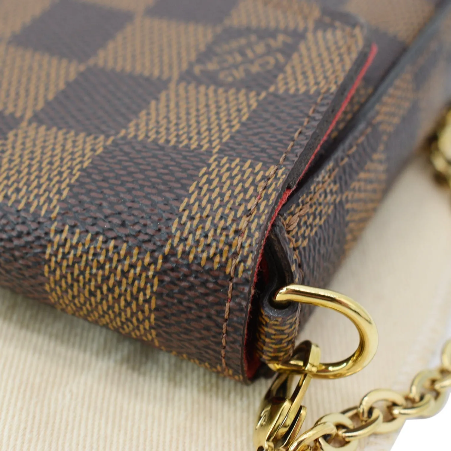LOUIS VUITTON Felicie Damier Ebene Pochette Crossbody Bag Brown - Hot Deals