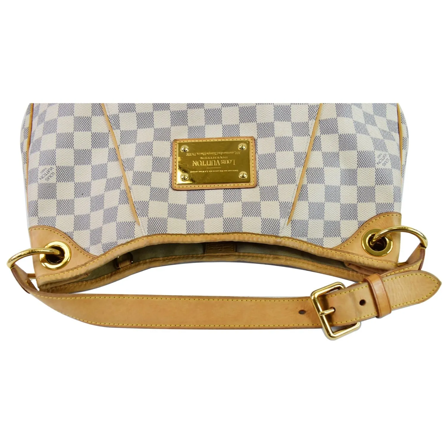 LOUIS VUITTON Galliera PM Damier Azur Shoulder Bag White