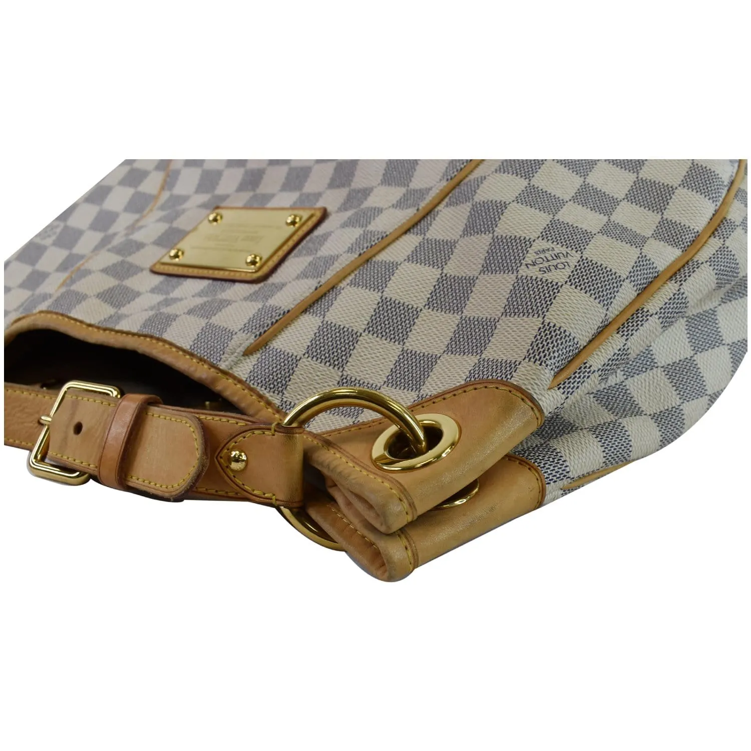 LOUIS VUITTON Galliera PM Damier Azur Shoulder Bag White