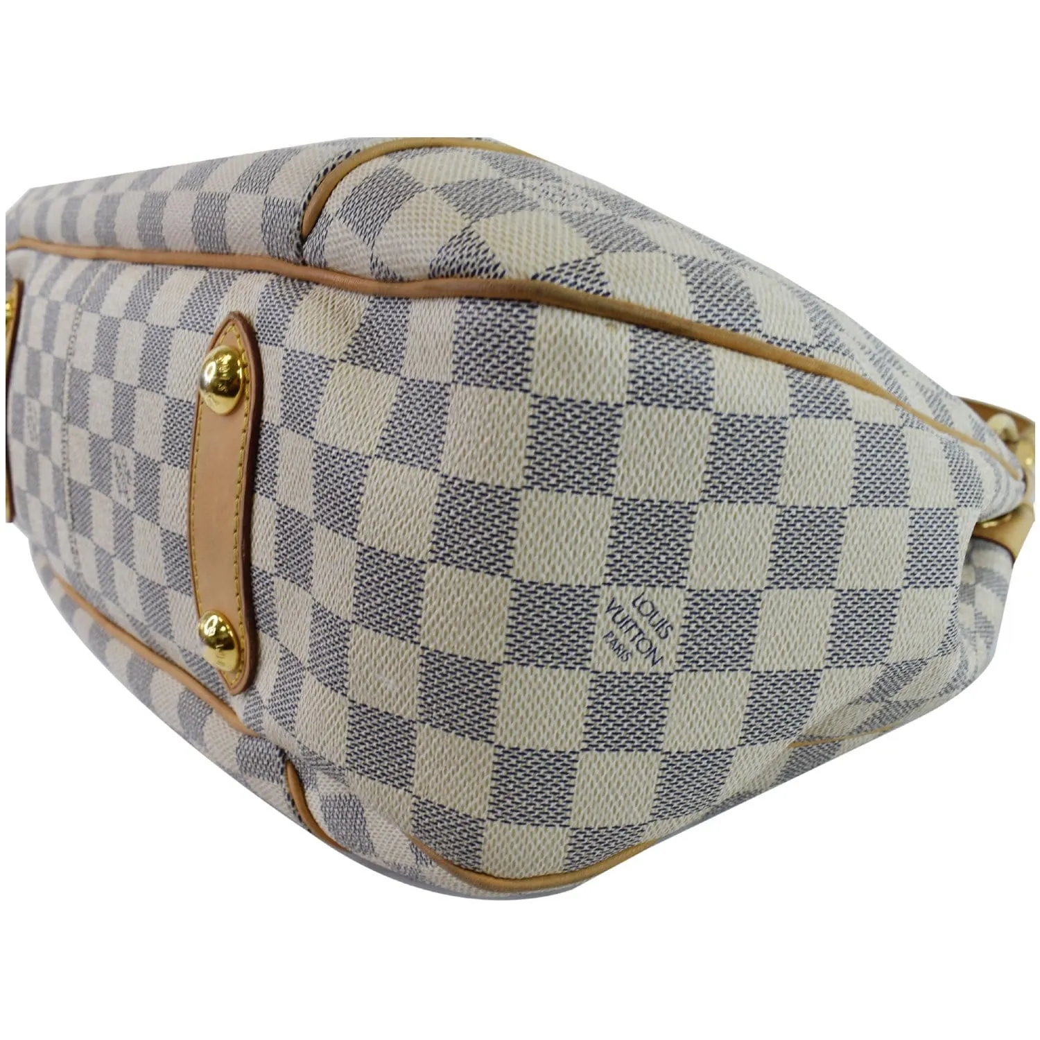 LOUIS VUITTON Galliera PM Damier Azur Shoulder Bag White