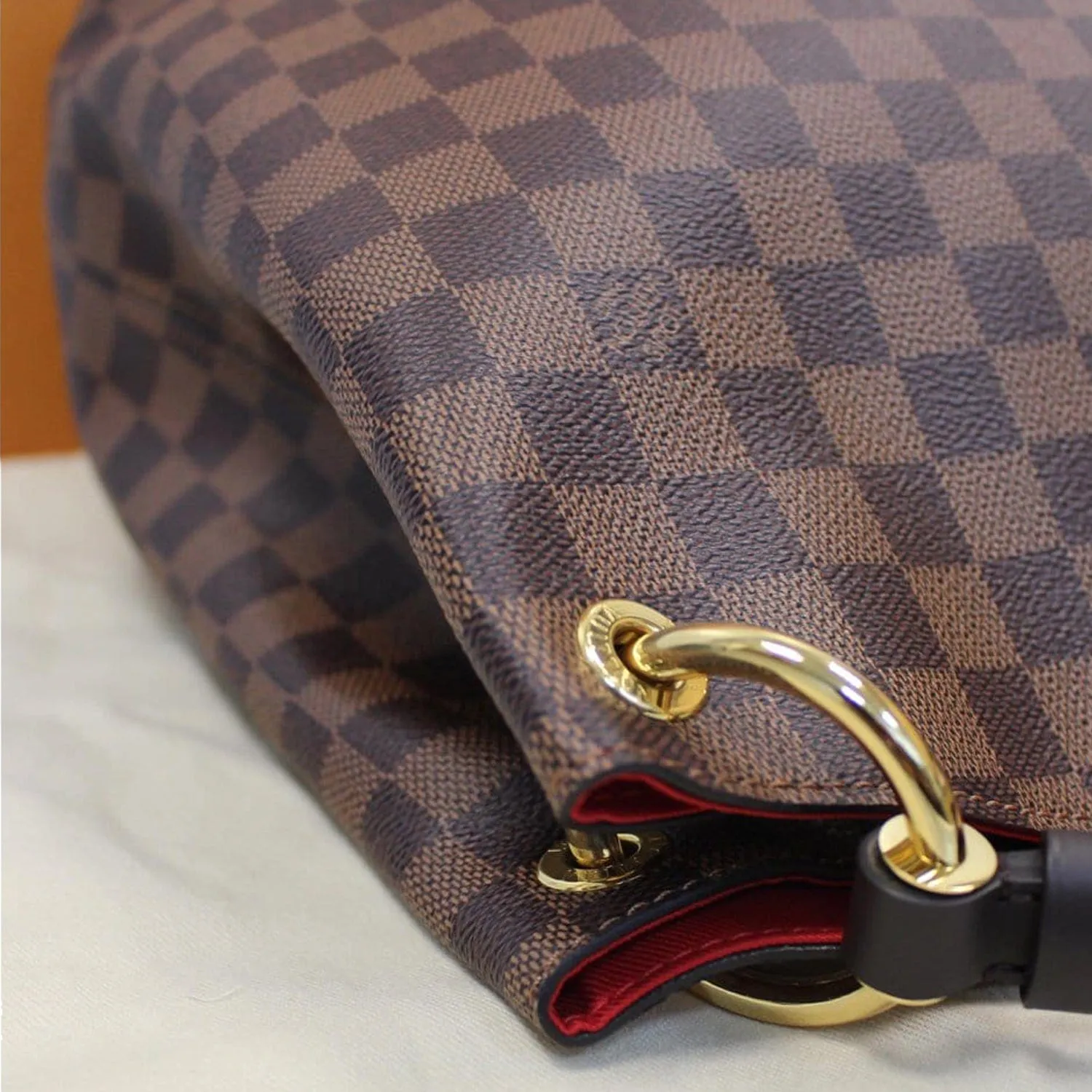 LOUIS VUITTON Graceful MM Damier Ebene Shoulder Bag Brown