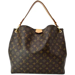 LOUIS VUITTON Graceful MM Monogram Canvas Shoulder Bag Brown