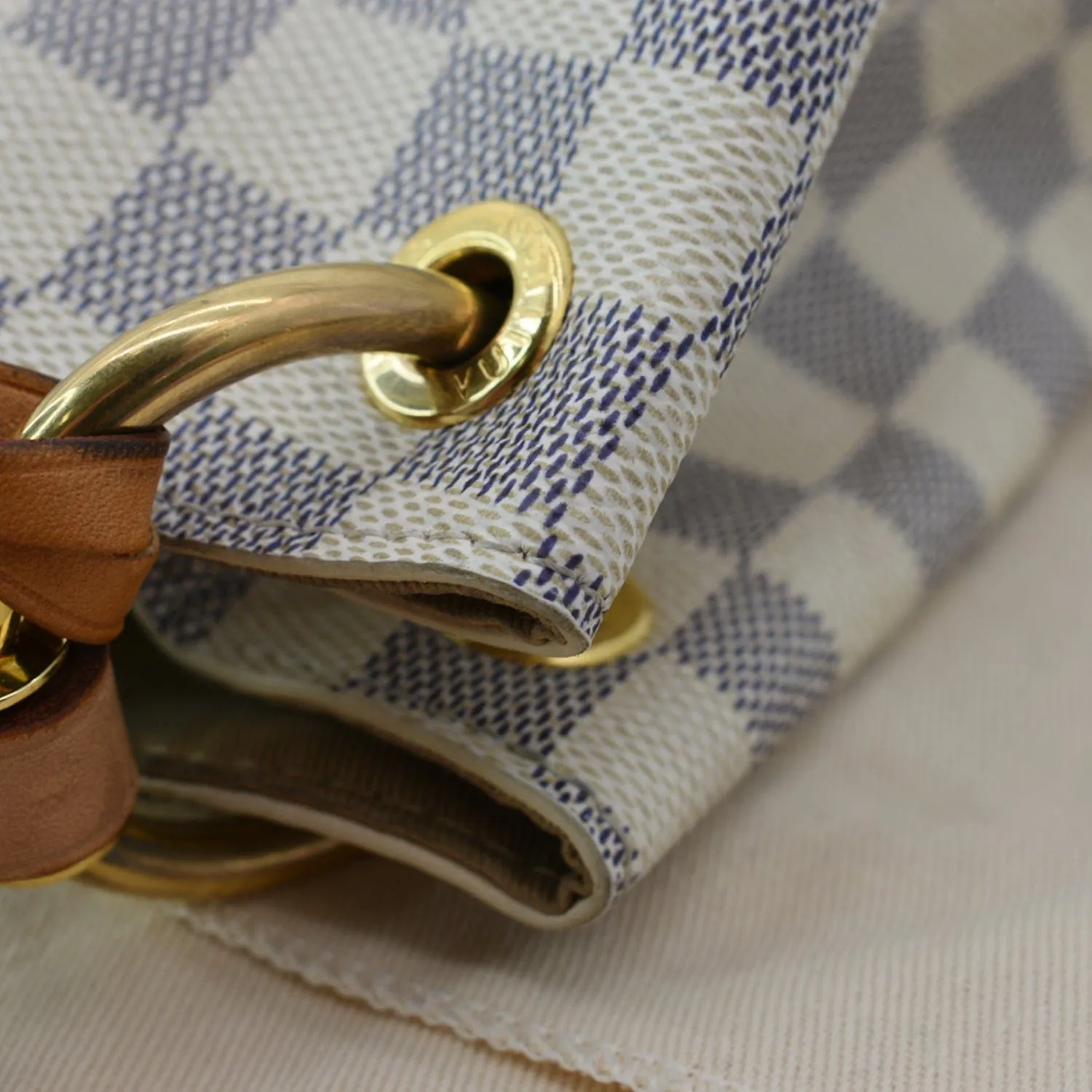 LOUIS VUITTON Graceful PM Damier Azur Shoulder Bag White