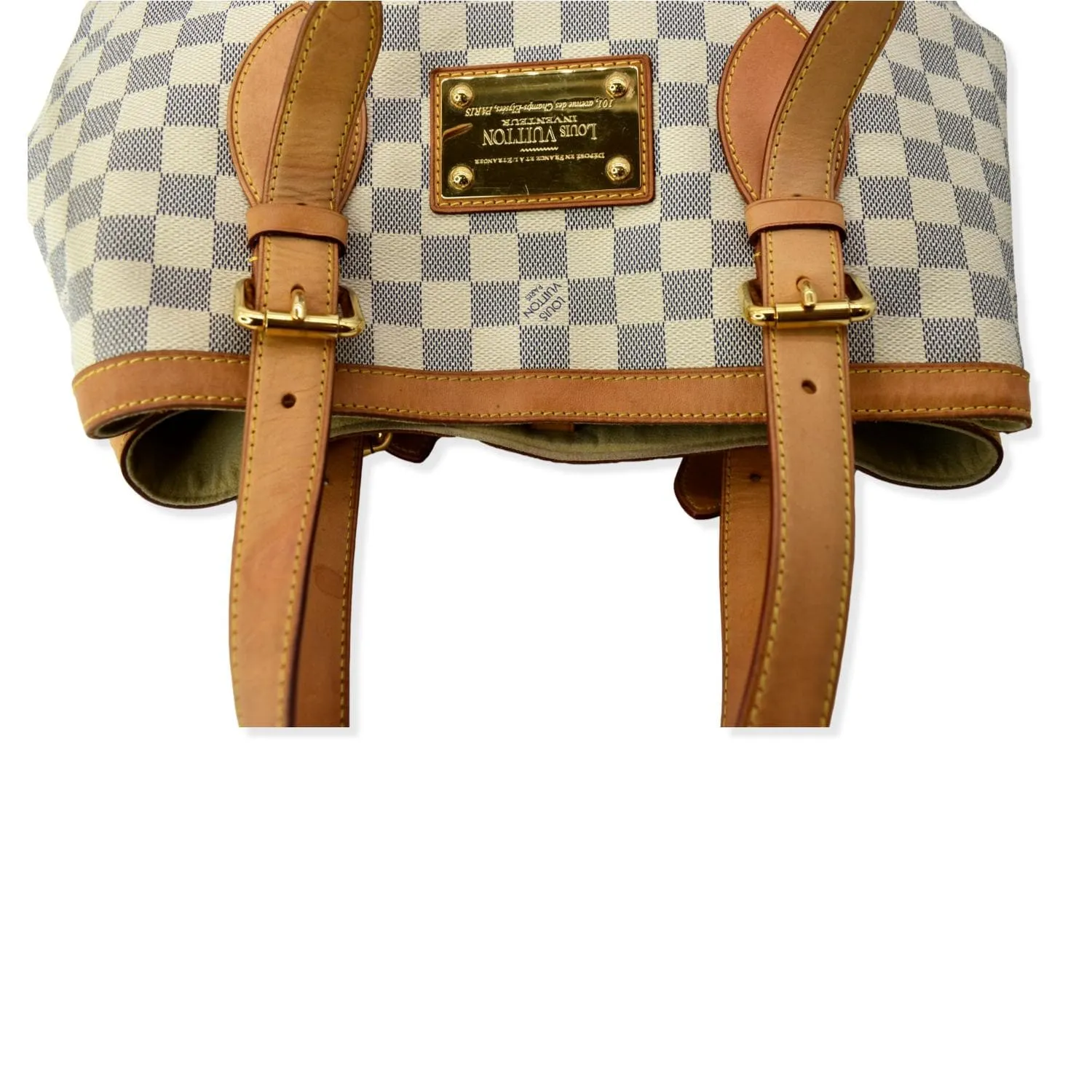 LOUIS VUITTON Hampstead MM Damier Azur Shoulder Bag White